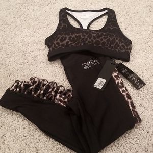 Bebe Sport Workout Outfit XS.     Top is NWOT/ Tights NWT.